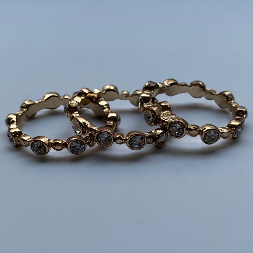 Gold & Rhinestone Stack Rings or Bundle 3 for $30 - Picture 2 of 2